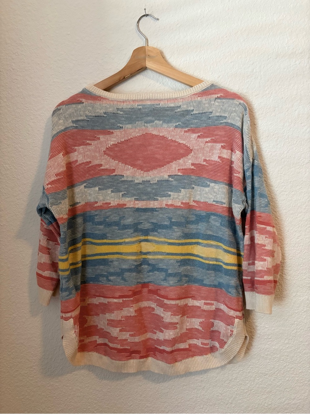 Chaps Multicolor Aztec-Pattern Cotton Sweater - Picture 7 of 7